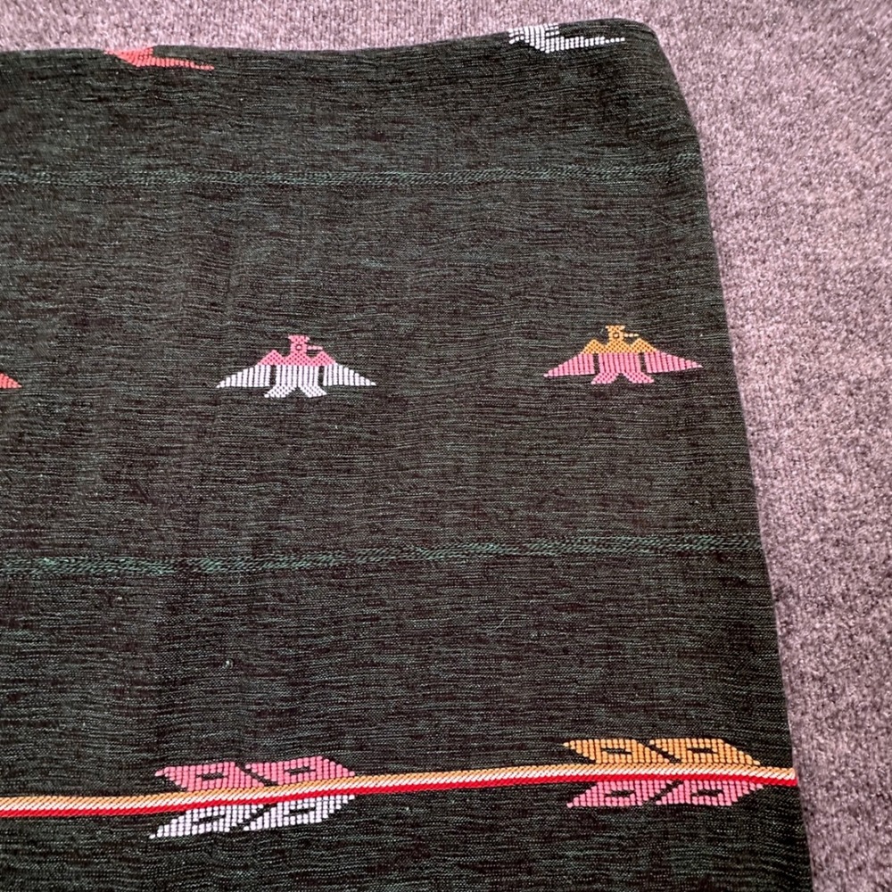 98"x49"  Chimayo Thunderbird Arrows Geometric Embroidered Stitch Sheet‎ Curtain - Picture 11 of 12